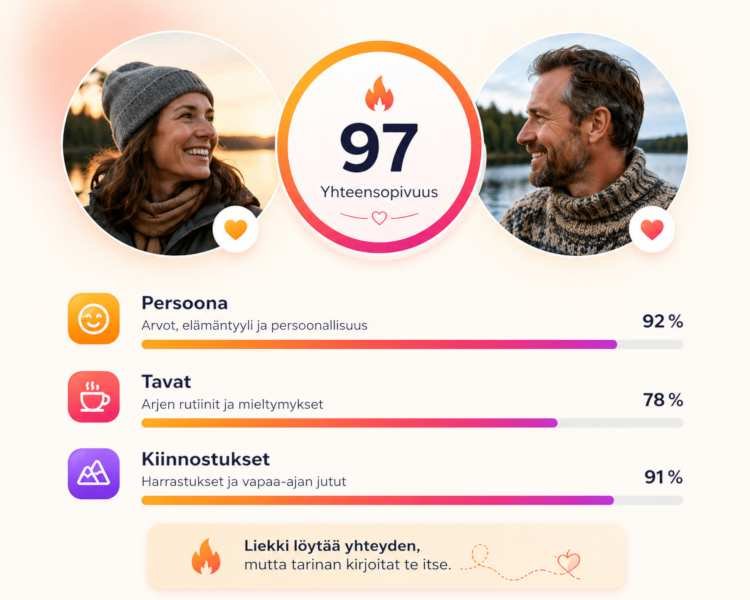 Liekki löytää Sinkkutapahtumassa mieleesi jääneen henkilön ja testaa sopivuuden.