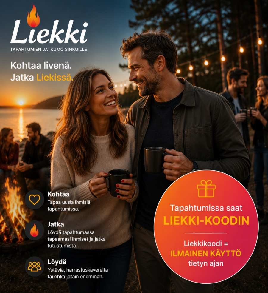 Tapahtumissa syntyy liekki. Liekin kautta jatkat mihin tapahtumissa jäit.